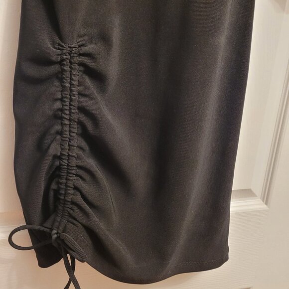 Zara Classic Black Mini Tied/Ruched Dress - EUC - Picture 4 of 8